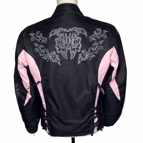 X Element Black & Pink Motorcycle Full Zip Jacket - Picture 5 of 12